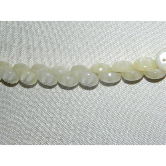 VTG Mother of Pearl Lucite Button Choker Necklace - 23" - 67 Buttons Total - Picture 3 of 4